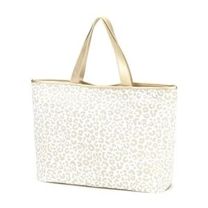 Elegant Cream Leopard Print Viv & Lou Tote Bag
